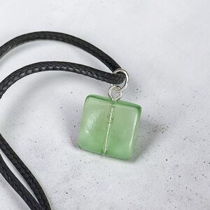 5 For $25💫Seafoam Seaglass Square Tile Pendant